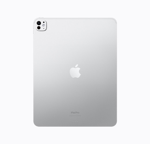 iPad Pro, Silber, Rückansicht, glänzendes Apple Logo in Silber