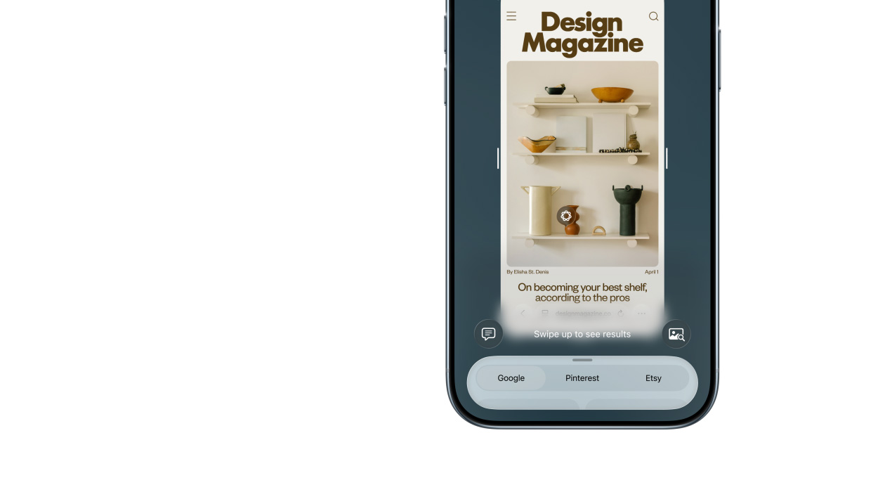Przód iPhone’a Air z widocznymi przyciskami bocznymi oraz funkcją Inteligencja wizualna na ekranie